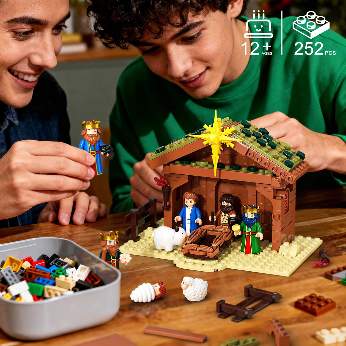 Halloween's Complete White Nativity Building Block Set