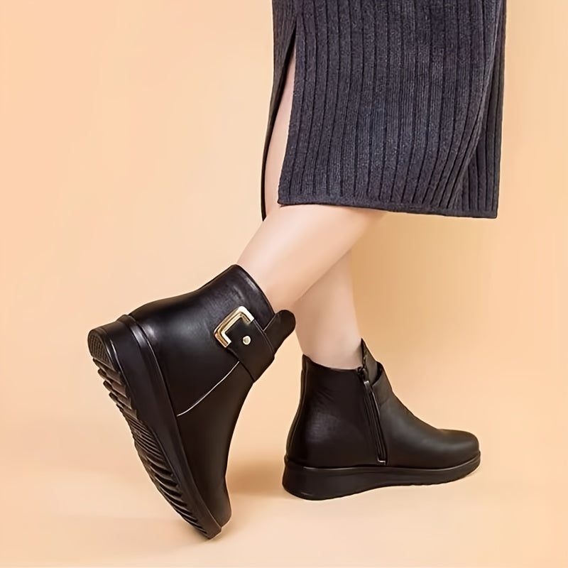 Fiammetta | Fleece-Lined Ankle Boots with Buckle for Women
