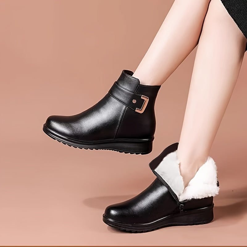 Fiammetta | Fleece-Lined Ankle Boots with Buckle for Women