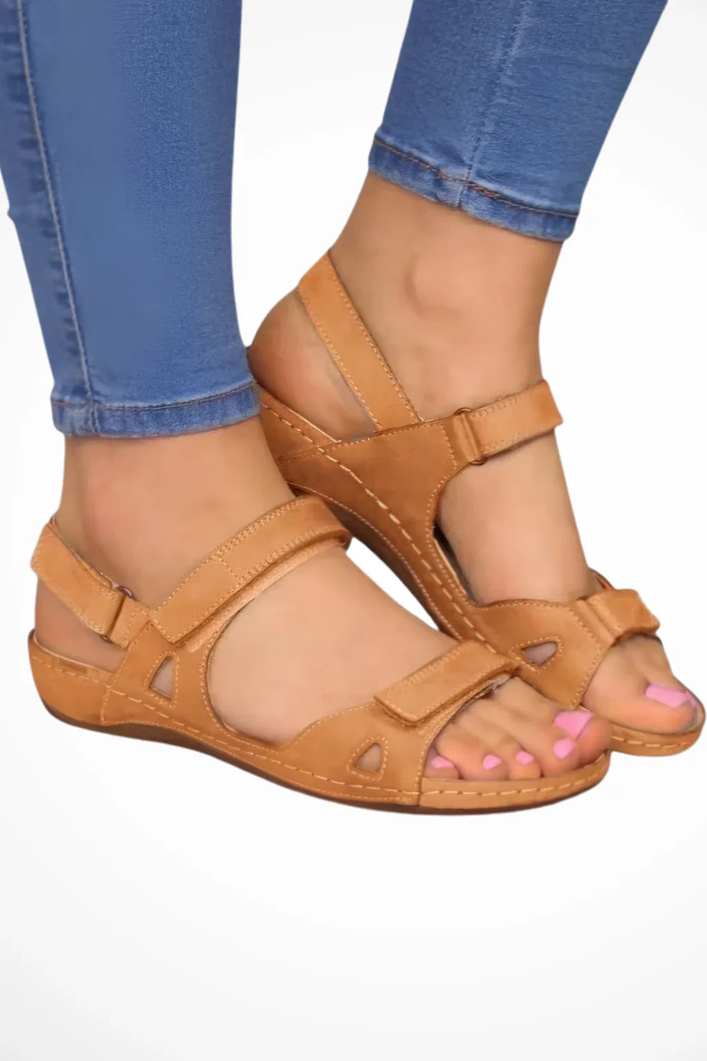Fiona | Women's Open Toe Orthopedic Slip On Sandal with Velcro Straps