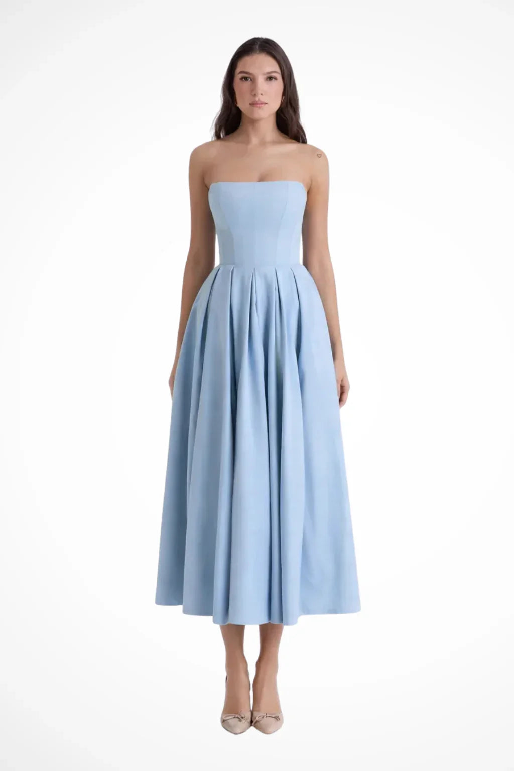 Fiona | Women's Strapless Corset Evening Midi Dress
