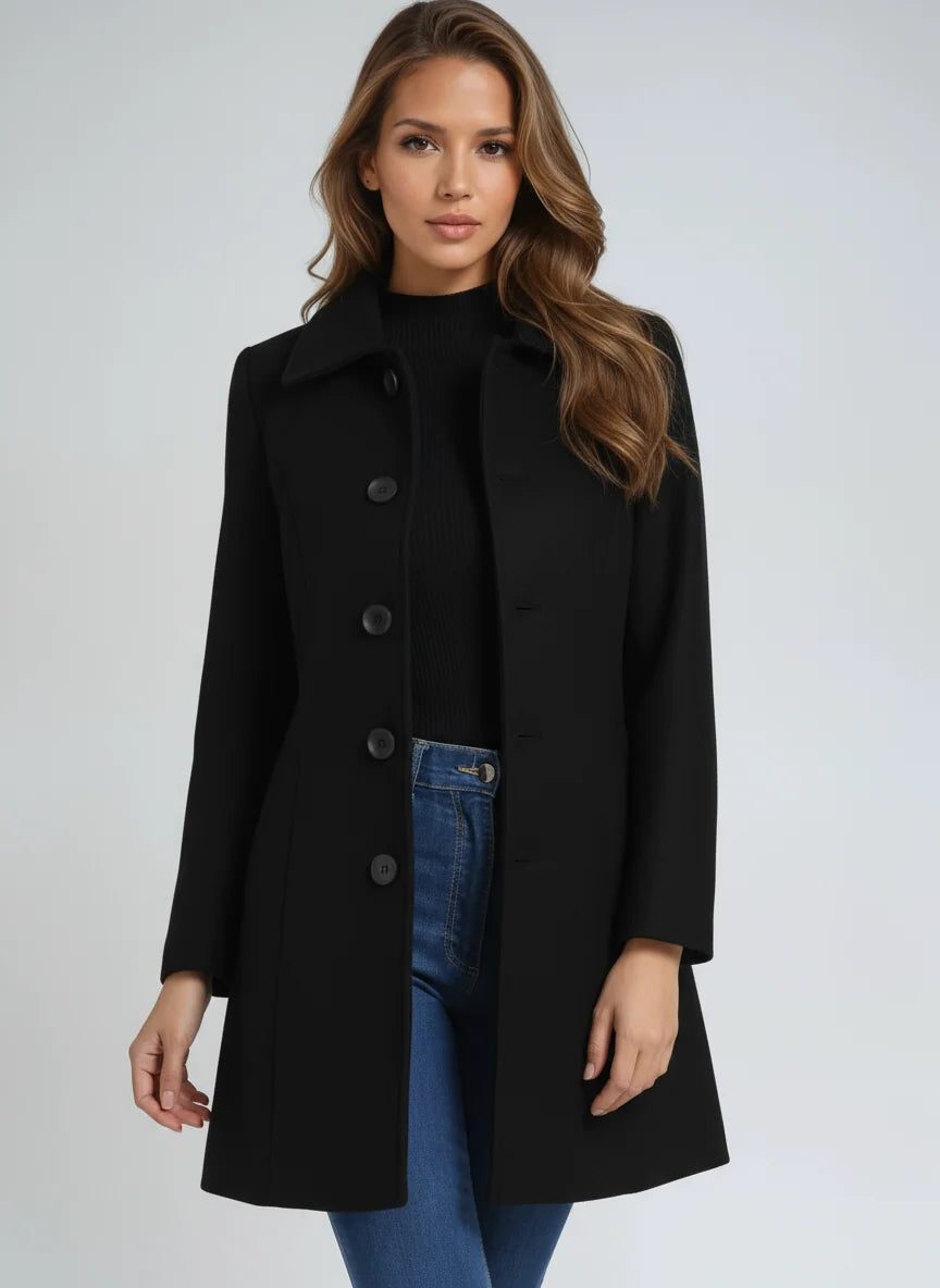 Aino | Fit-and-Flare Trench Coat with Lapel Collar for Women
