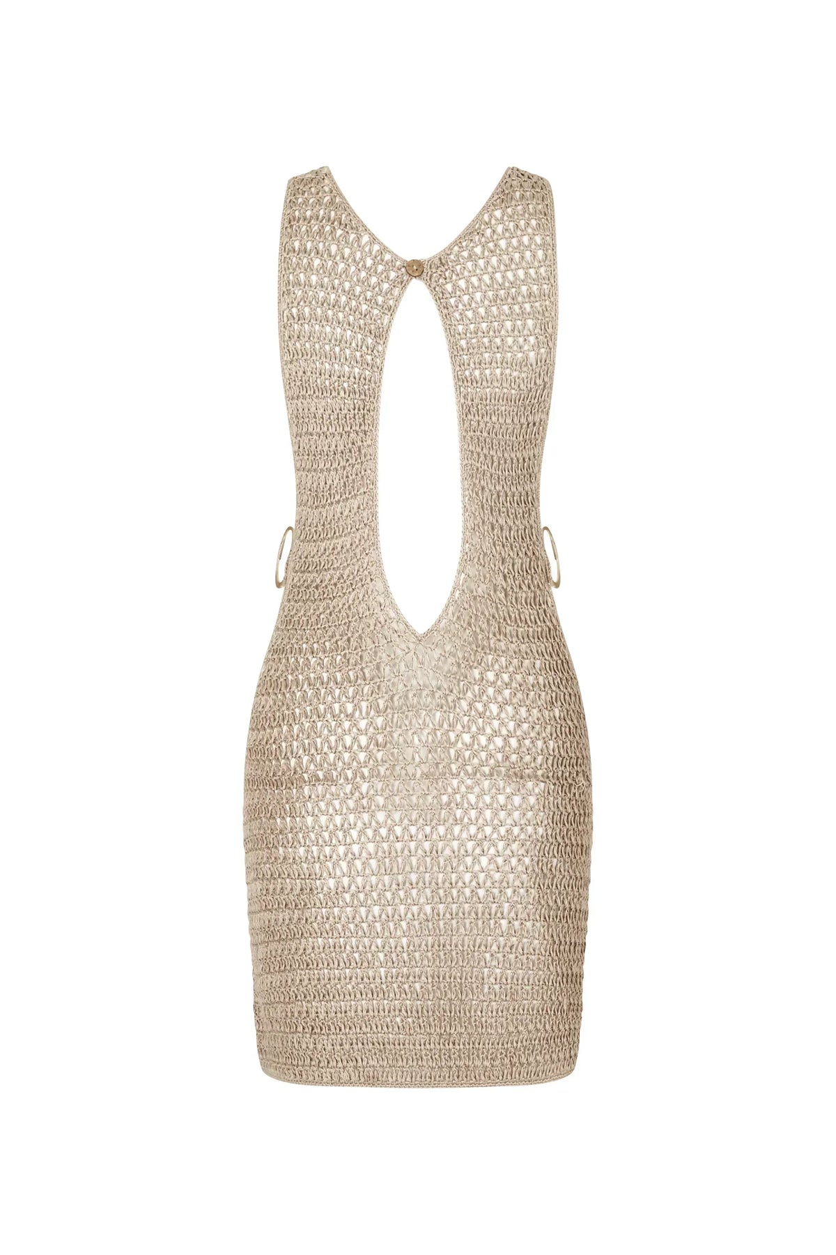 Women's Open Knit Crochet Dress – Boho Resort Cover-Up Dress