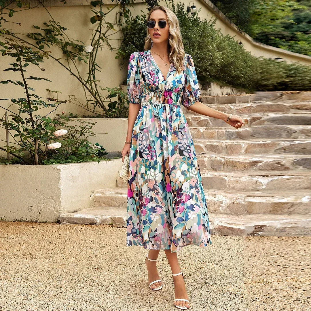 Women's Midi Sundress | V-Neck Casual