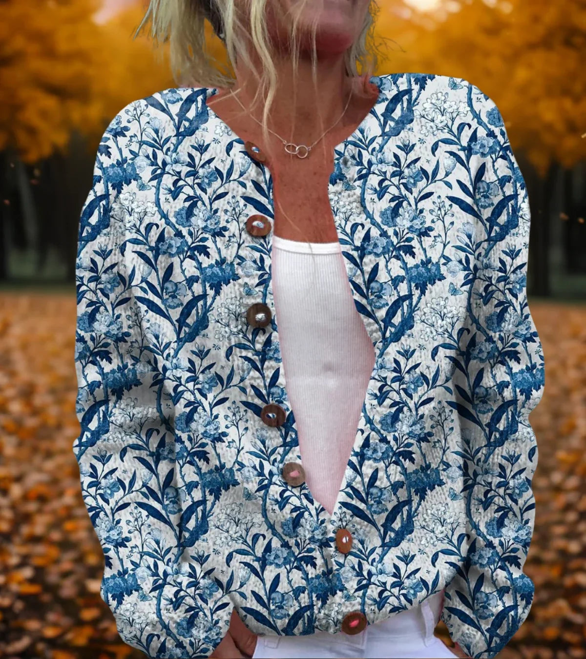 Floral design cardigan