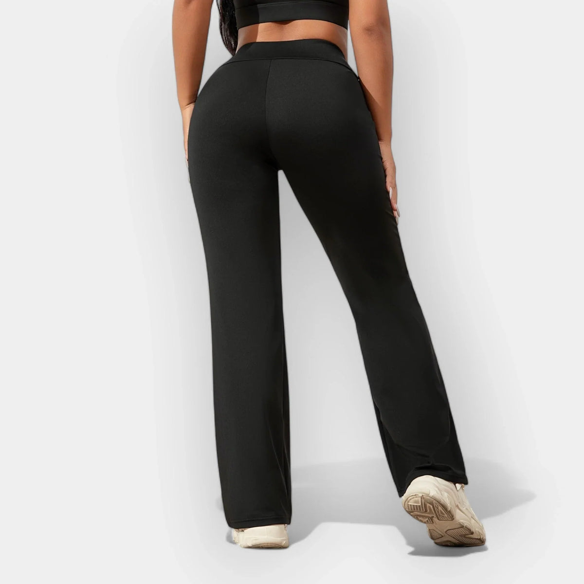 Florence | Women's Flare Wide Leg Pants with Elasticated Waist and Side Pockets
