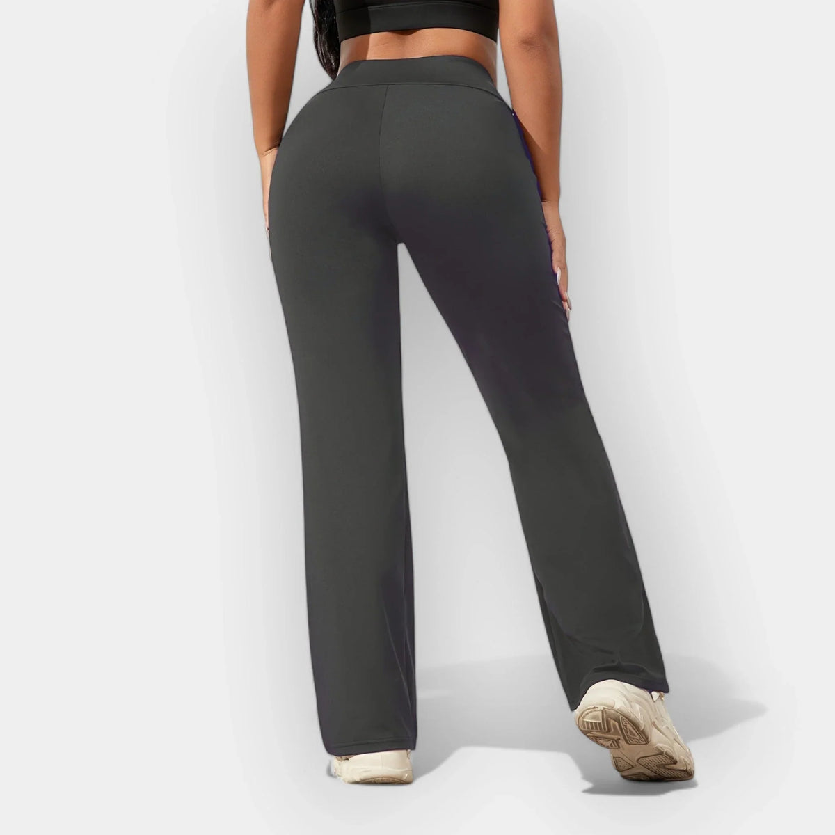 Florence | Women's Flare Wide Leg Pants with Elasticated Waist and Side Pockets
