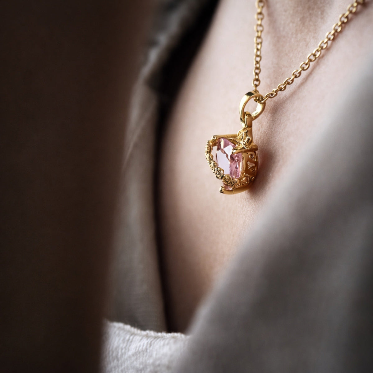 Sacred Heart | Jesus and Mary Necklace Set with Zircons