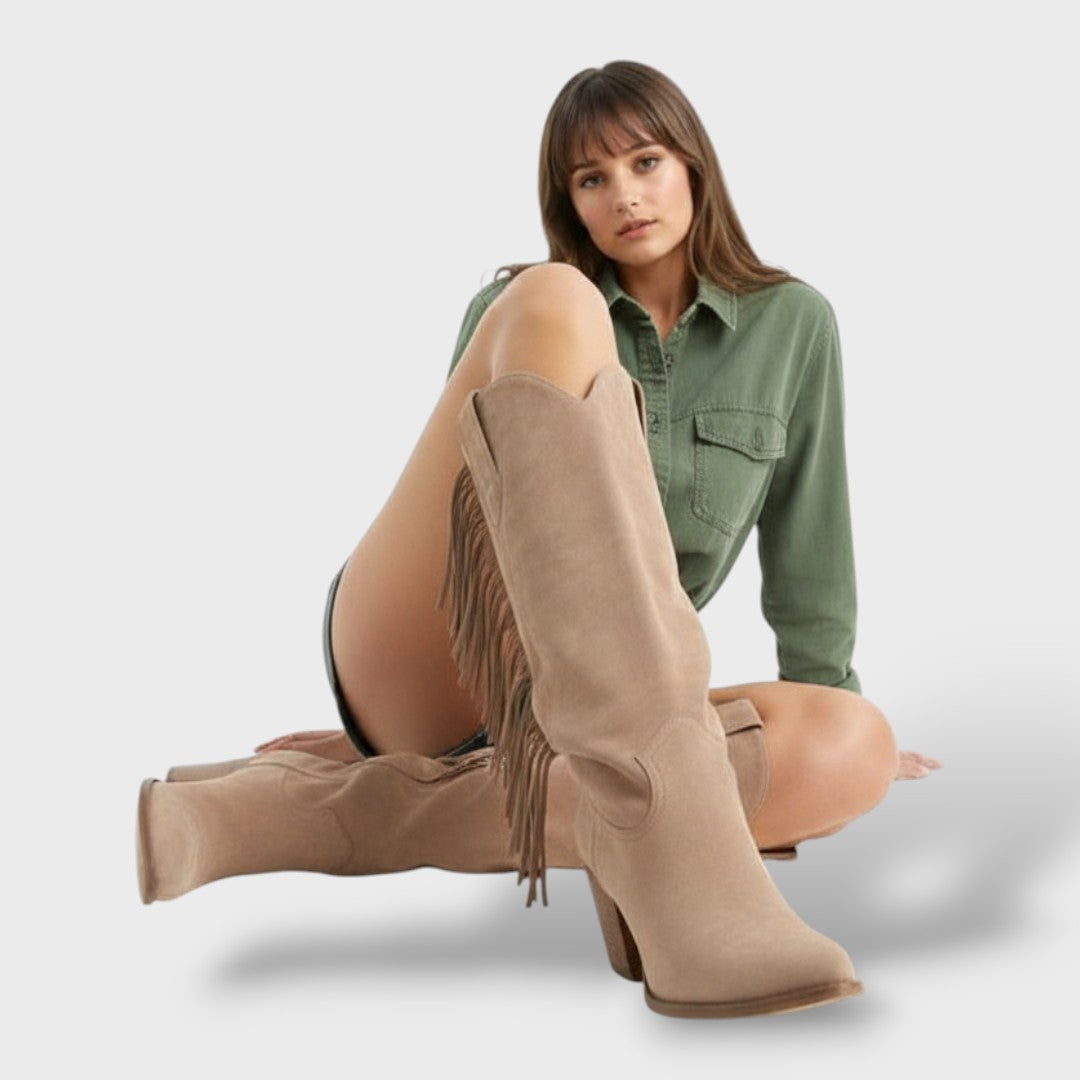 Women's Fringe High-Heel Cowboy Boots