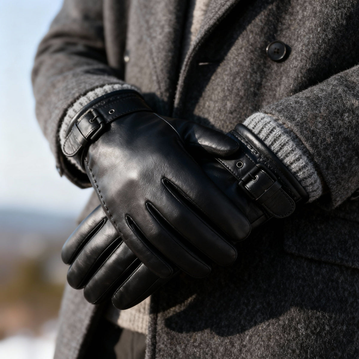 Mustang | Men's Leather Sheepskin Buckle Gloves
