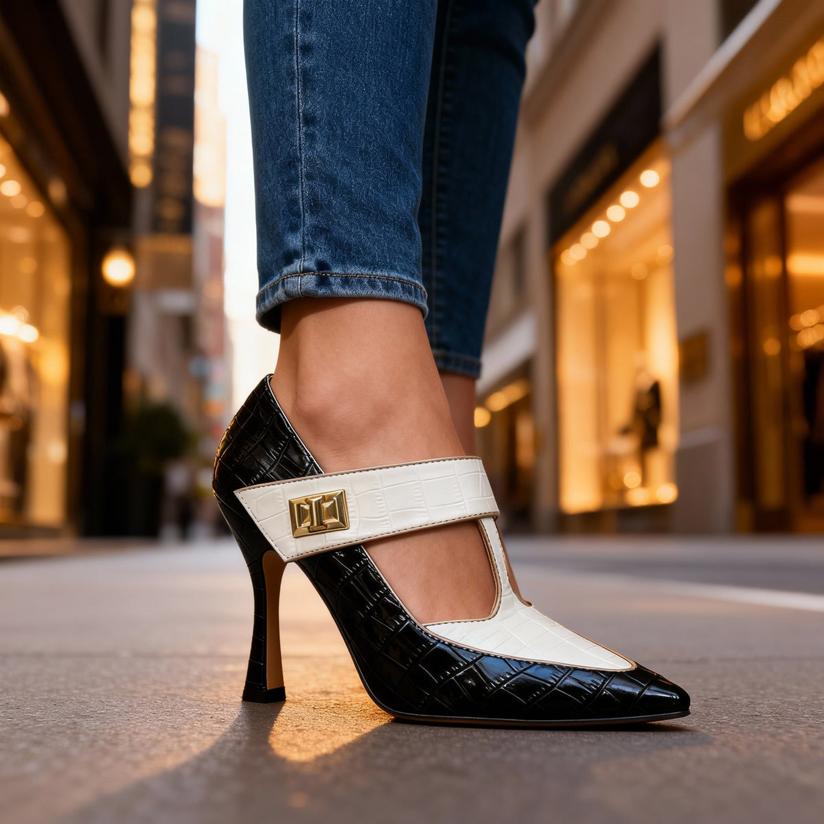 Whitney Stiletto T-Strap Heels