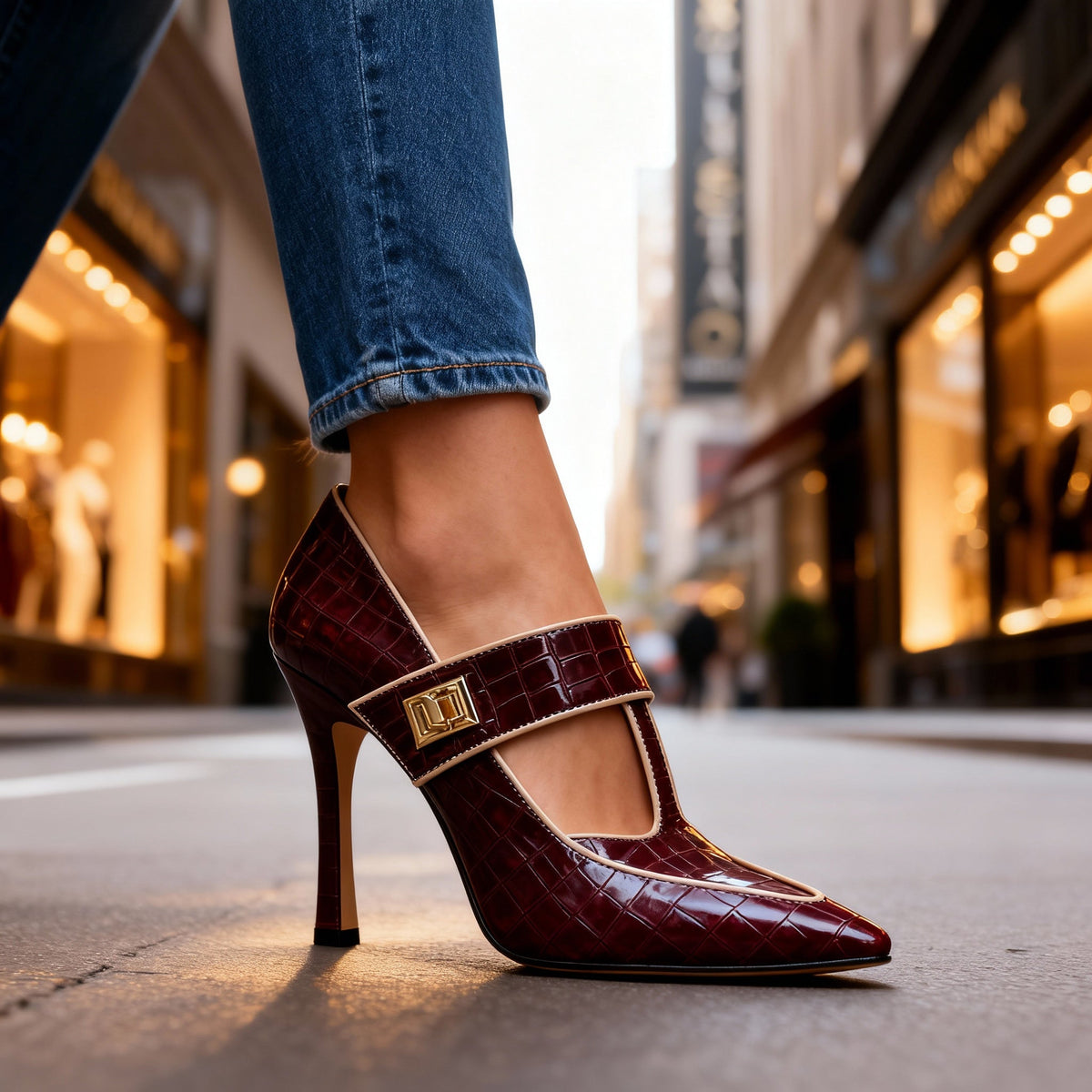 Whitney Stiletto T-Strap Heels