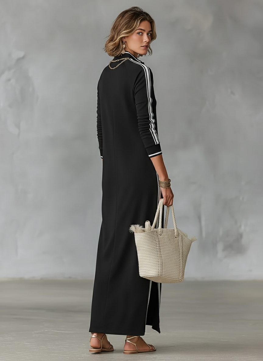 Freida | Maxi Sweater Dress with Collar and Button-Down Front for Women