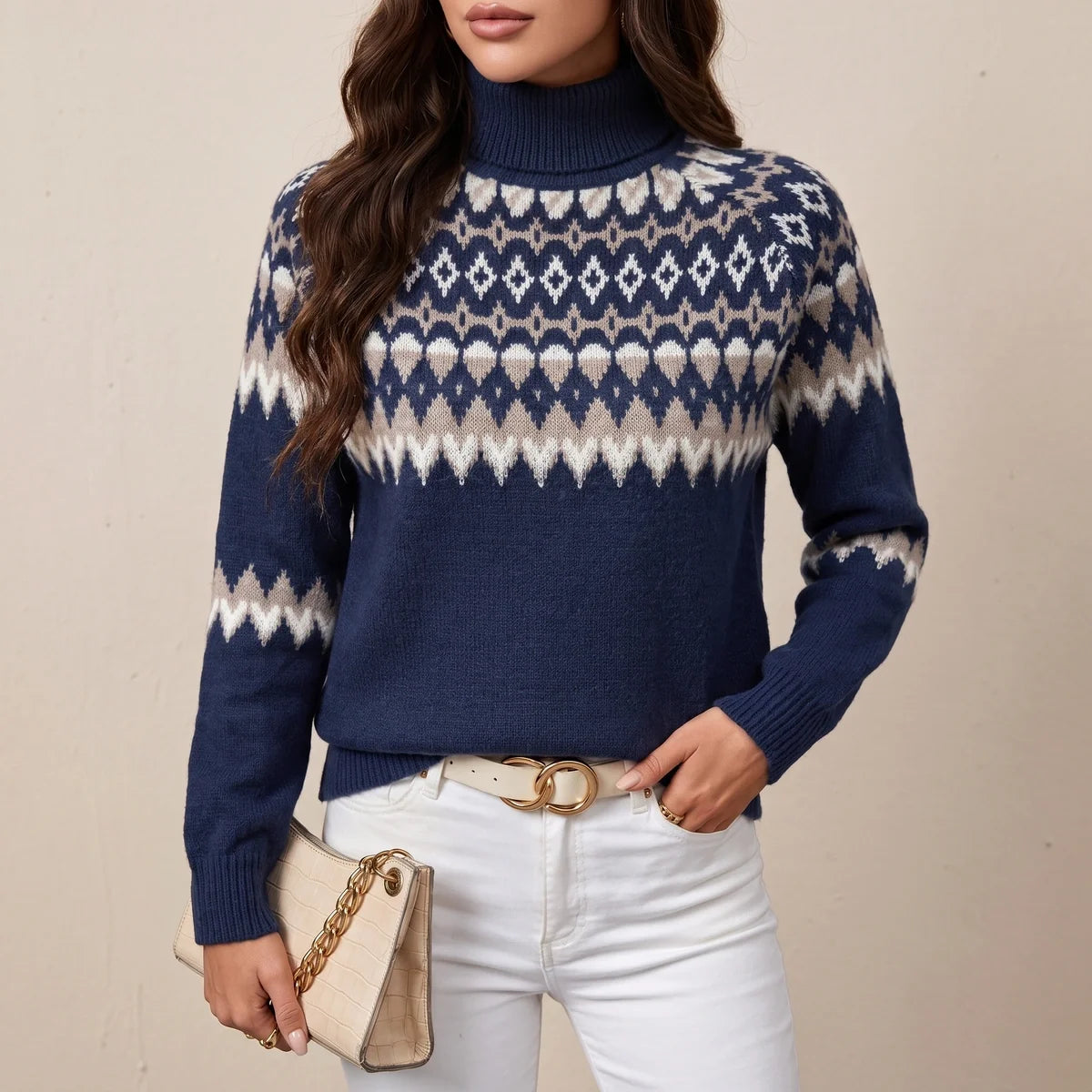 Freya Fair Isle Turtleneck Sweater