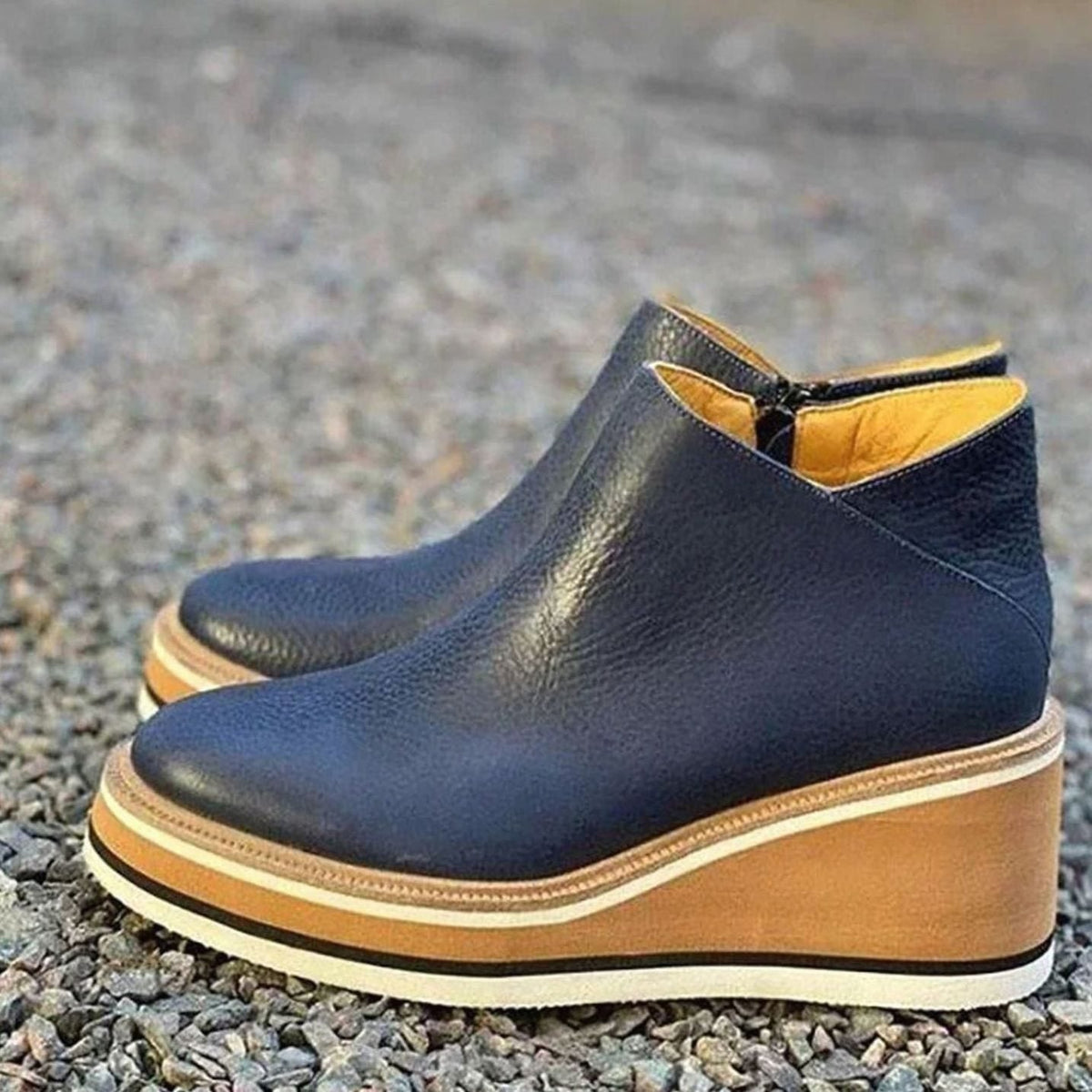 Freya | Women's Platform Wedge Slip-On Chelsea Boots