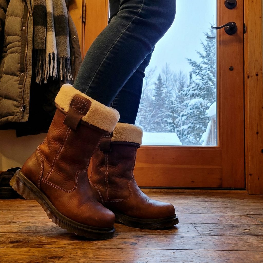 Romaine | Fur-Lined Ankle Boots with Sherpa Collar for Women