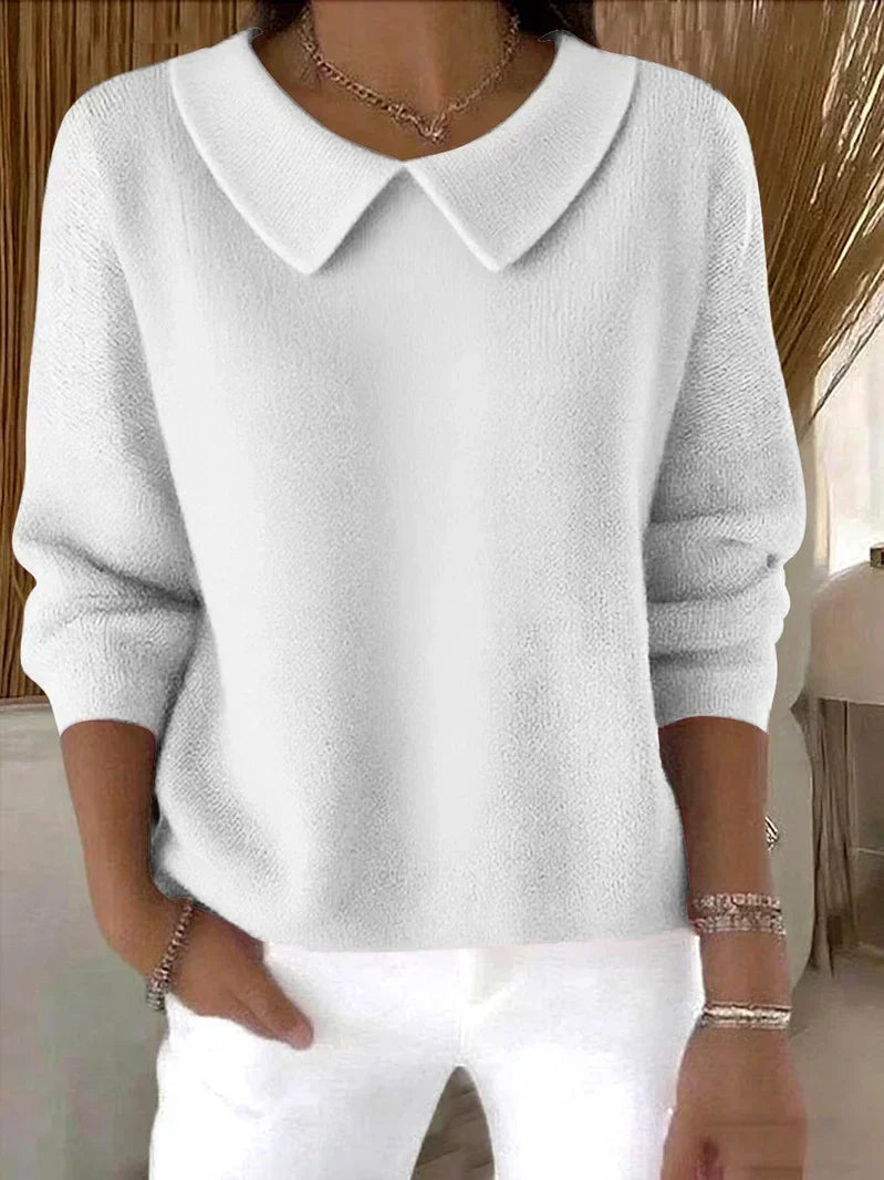 Galatea | Women's Peter Pan Collar Pullover Sweater — Feminine Knit with Rounded Collar Detail | Westmere