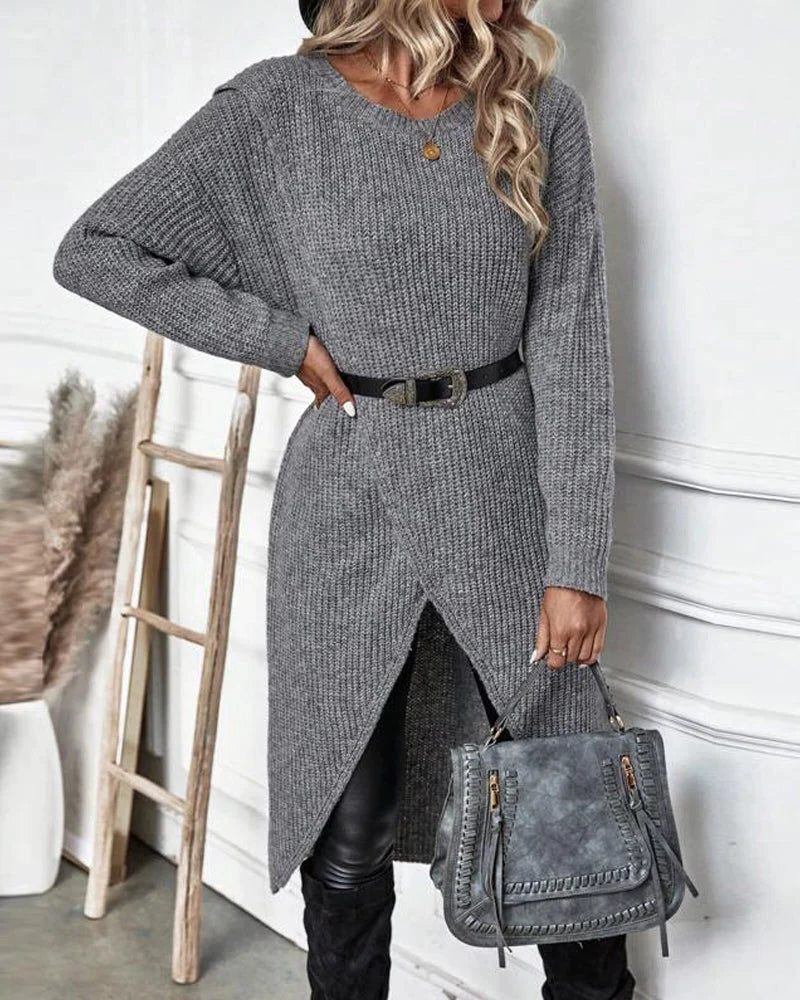 Garance | Ribbed Knit Long Sweater Dress for Women