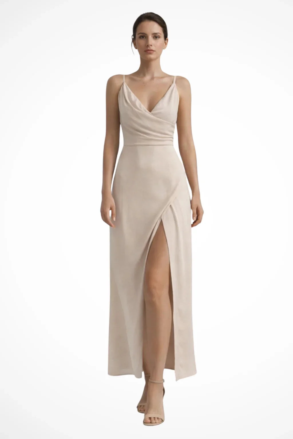 Georgina | Cowl Neck Formal Evening Maxi Dress with Side Slit