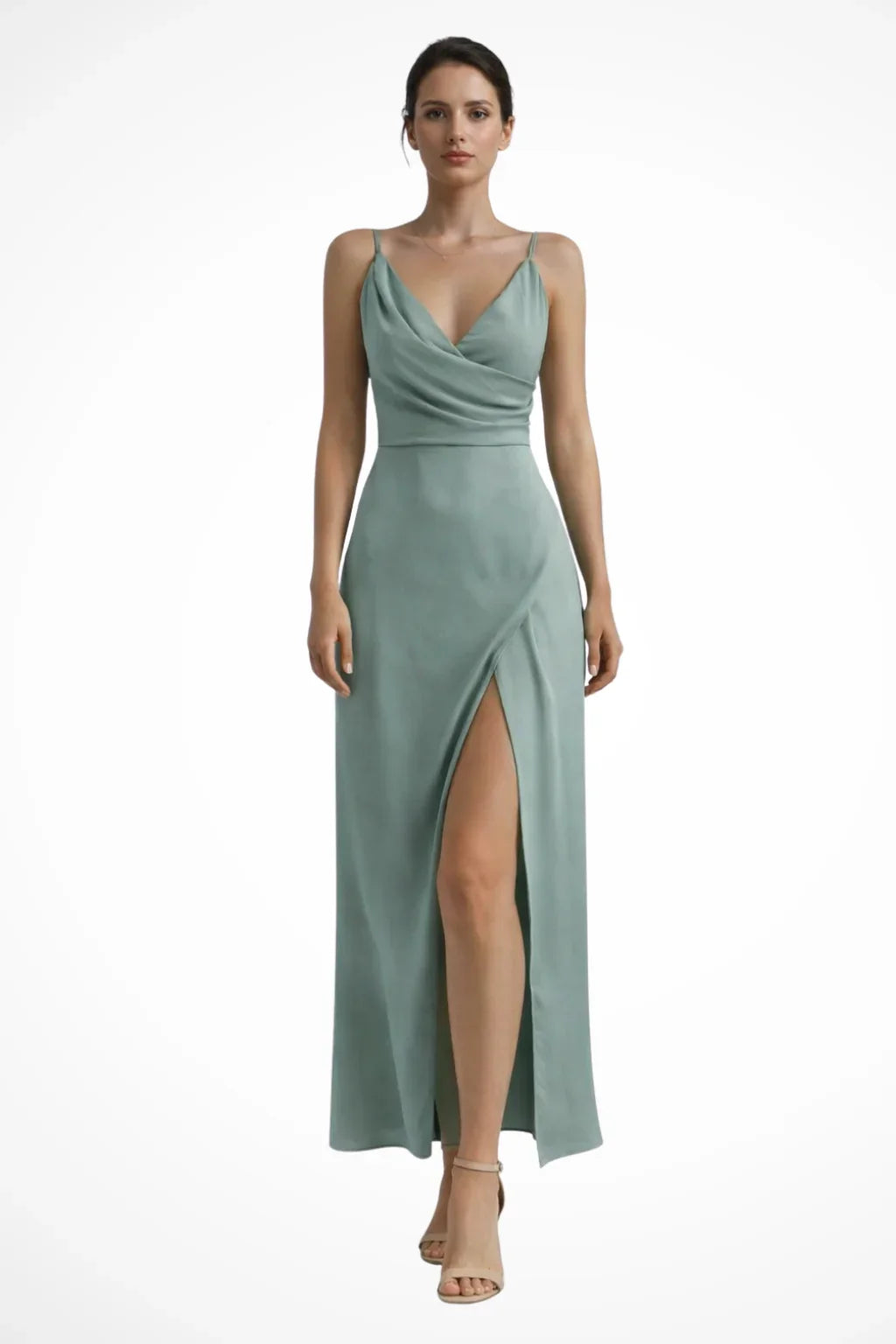Georgina | Cowl Neck Formal Evening Maxi Dress with Side Slit