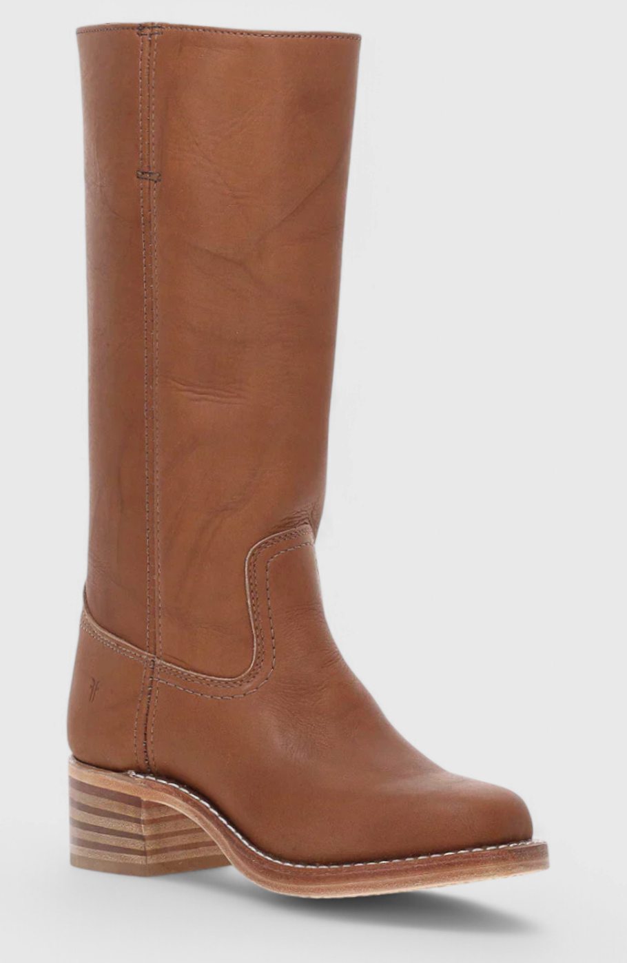 Geraldine | Women's Leather Look Stacked-Heel Knee-High Boots