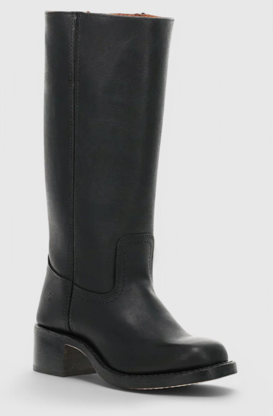 Geraldine | Women's Leather Look Stacked-Heel Knee-High Boots