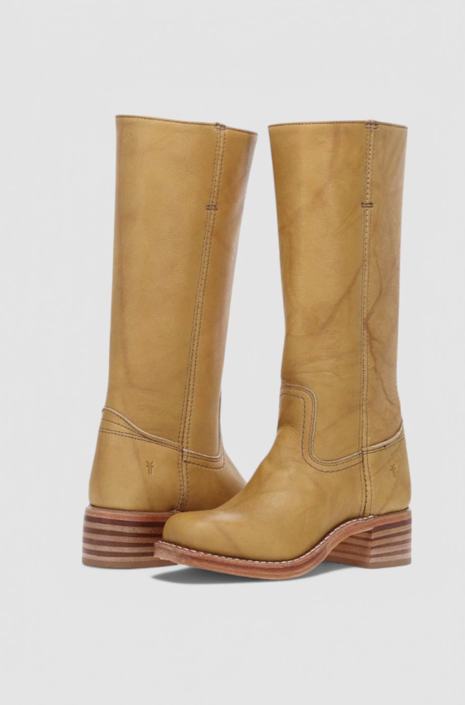 Geraldine | Women's Leather Look Stacked-Heel Knee-High Boots