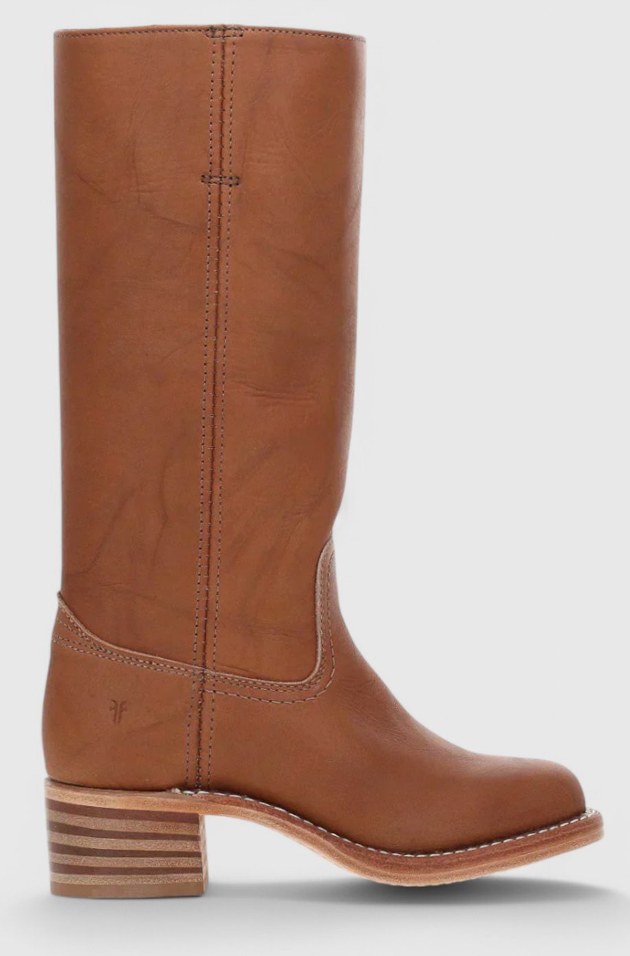 Geraldine | Women's Leather Look Stacked-Heel Knee-High Boots