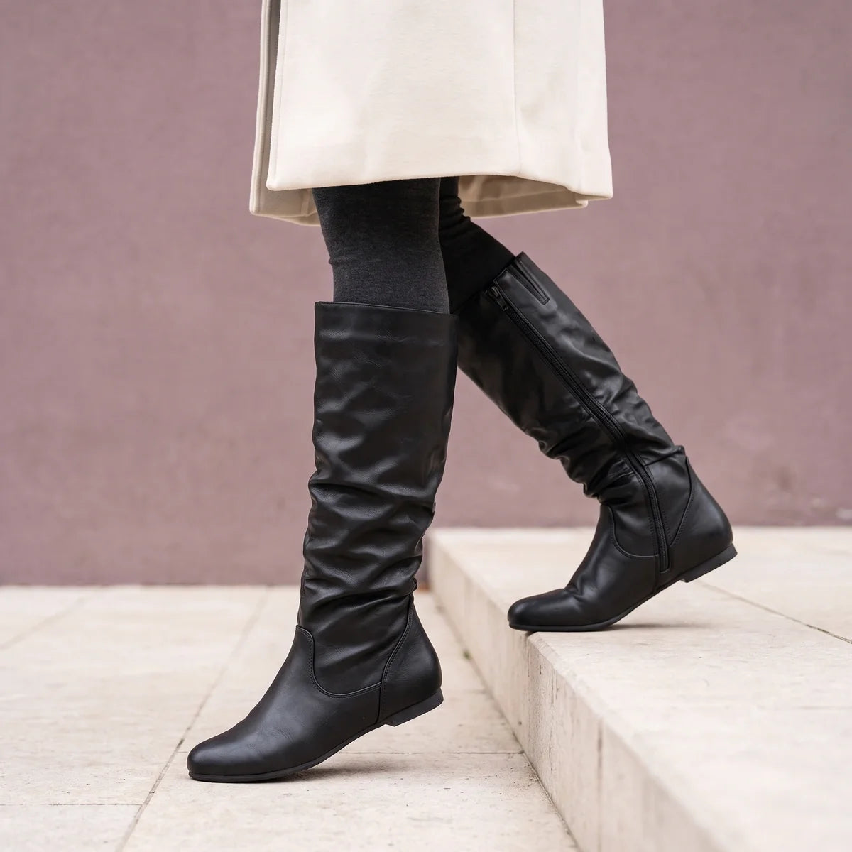 Gloriana Slouch Shaft Flat Mid Calf Boots