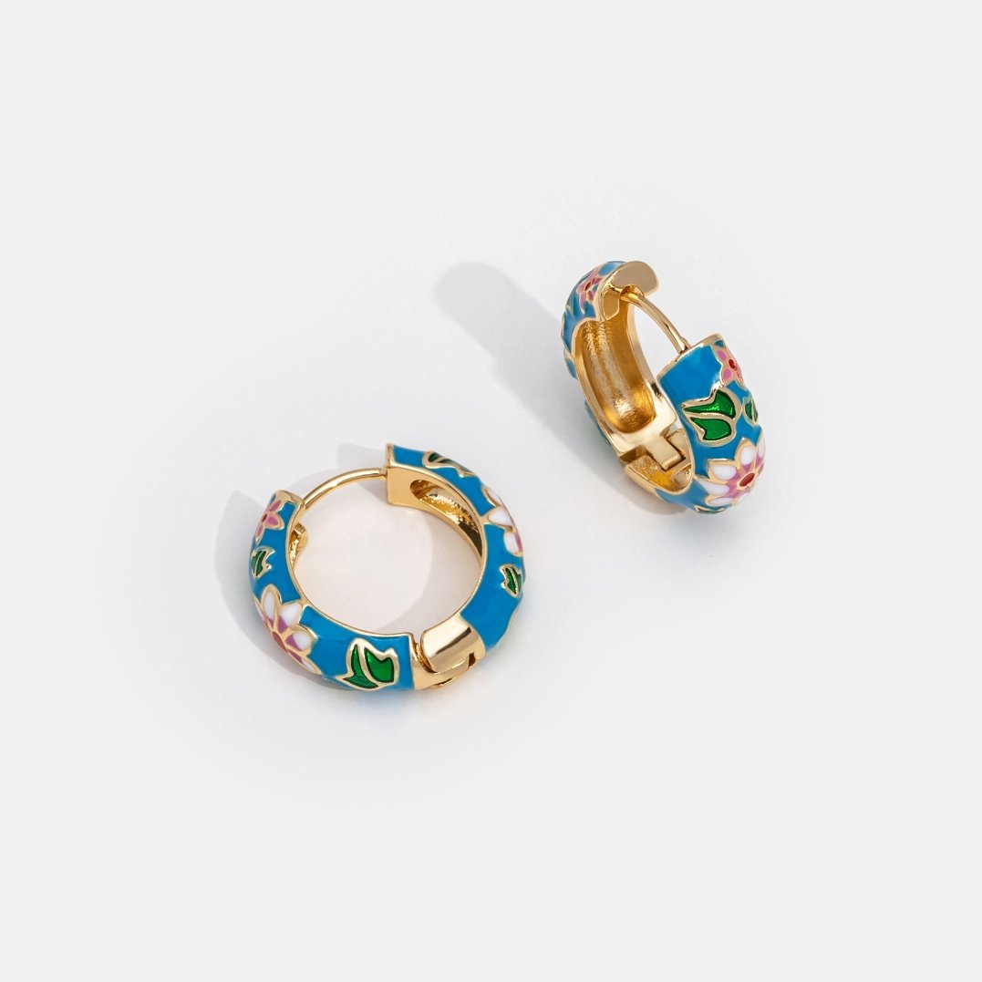 Gold Flower | Gold Circle Flower Earrings