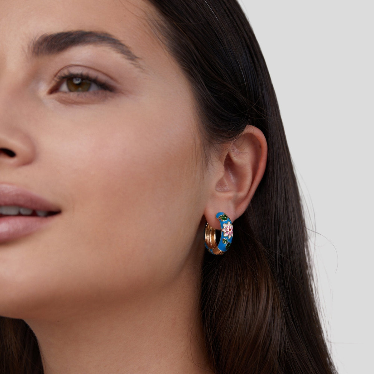 Gold Flower | Gold Circle Flower Earrings