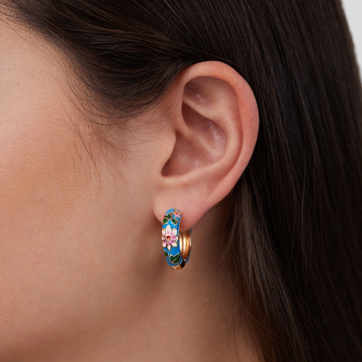 Gold Flower | Gold Circle Flower Earrings