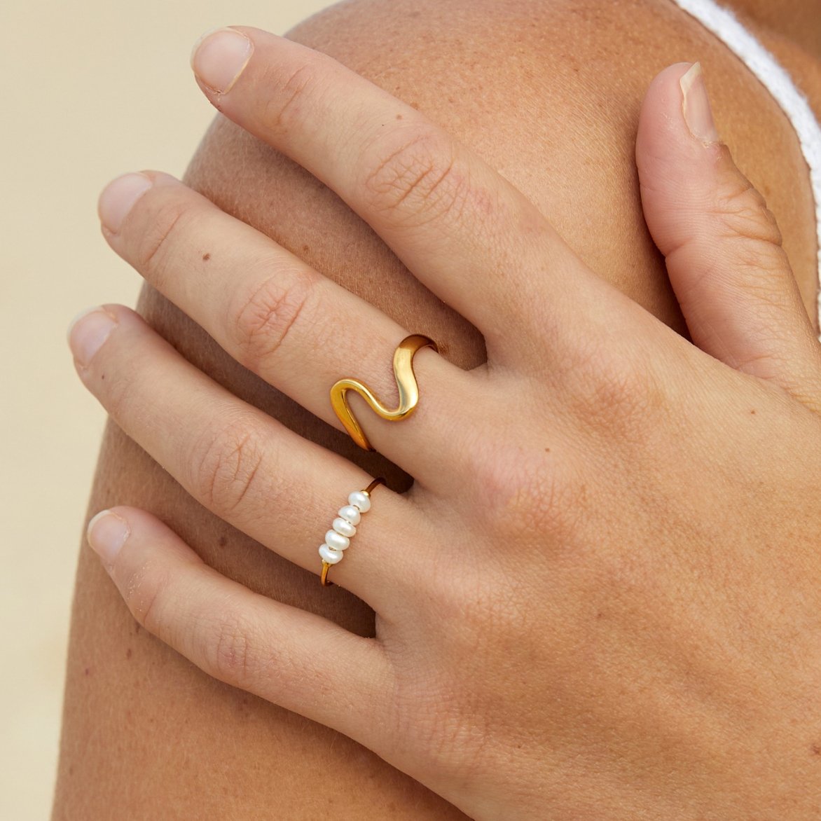 Golden Wave | Adjustable Gold Plated Ring