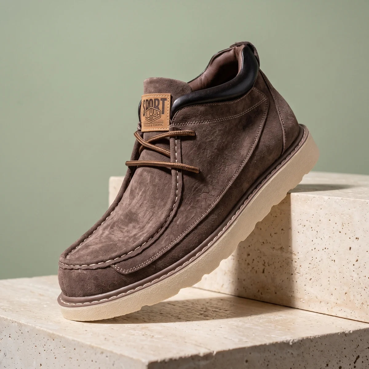 Gottfried Suede Moc Toe Wedge Sole Chukka Boots