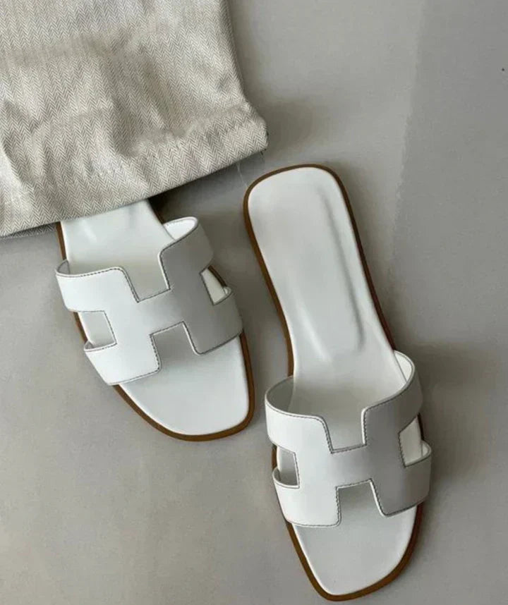 Grace | Women's Open Toe H Strap Slip On Sandals with Low Heel