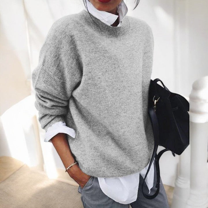 Women's Relaxed Knit Sweater | Soft Lightweight Pullover to Layer Under a Coat on Cold Days | Size S-5XL, 5 Colors