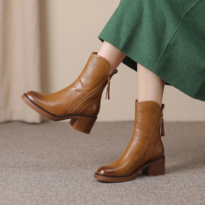 Odette Tassel Zip Ankle Boots
