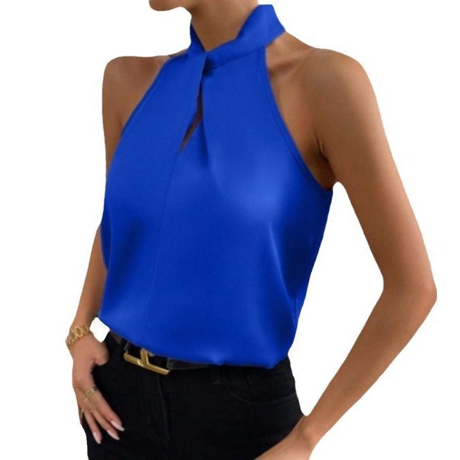 Graziella | Silk Halterneck Sleeveless Top for Women