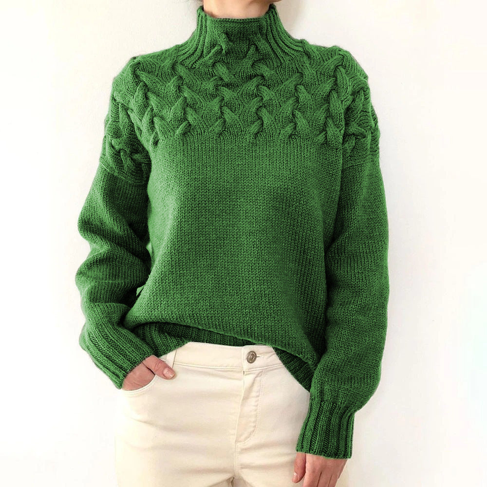Women's Turtleneck Sweater | For Winter | Size S-3XL | Sky Blue, Dark Green, Red, Blue, Grey, Light Pink and 7 more