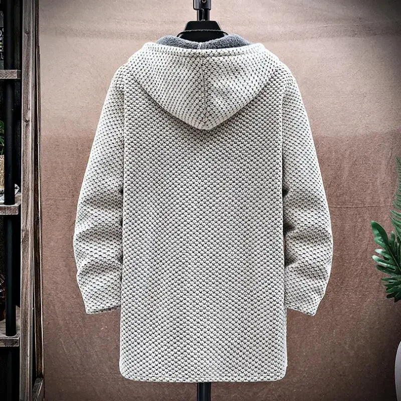 Seth | Mens Wool Cashmere Blend Hooded Jacket | Fleece-Lined, Deep Pockets | White, Green, Black and More XS-XXL