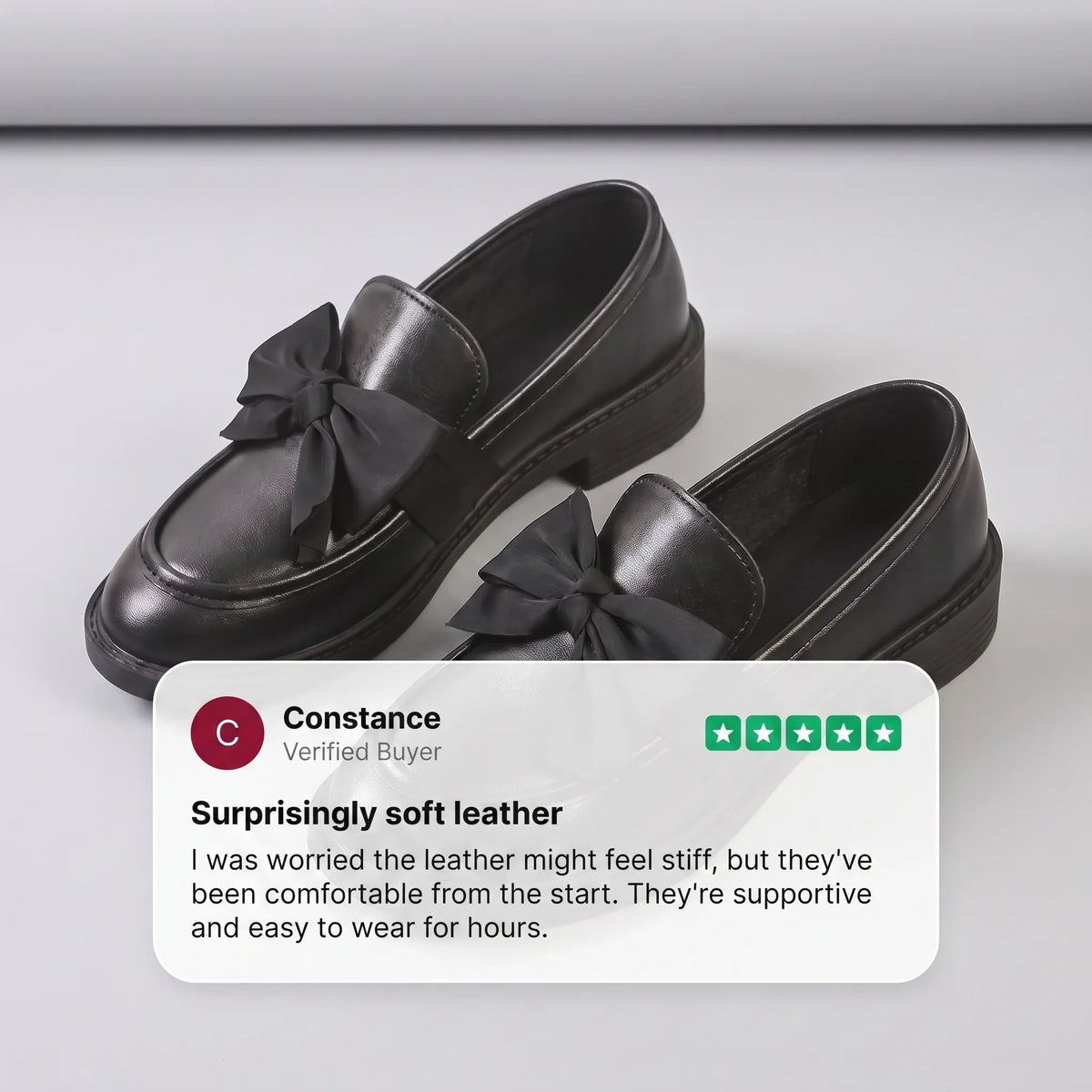 Gwendoline | Slip On Bow Loafer Platform Shoes with Chunky Heel