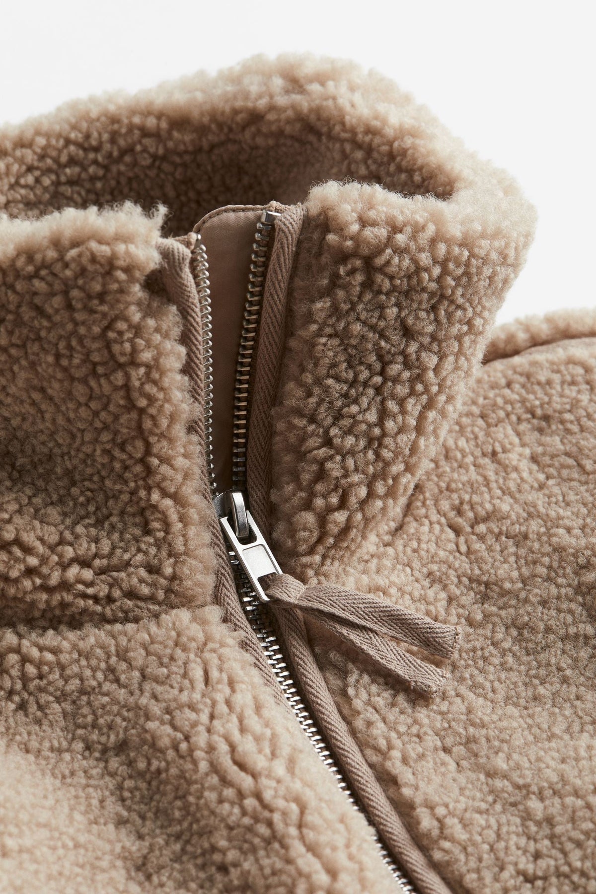 Misty | Womens Teddy Zip-Up Jacket with High Neck | Relaxed Fit, Soft Warm Teddy | Beige, White and Bronze S-XL