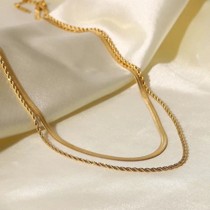 Gold Statement Necklace | Juliana Solvia Layered Chain Jewelry