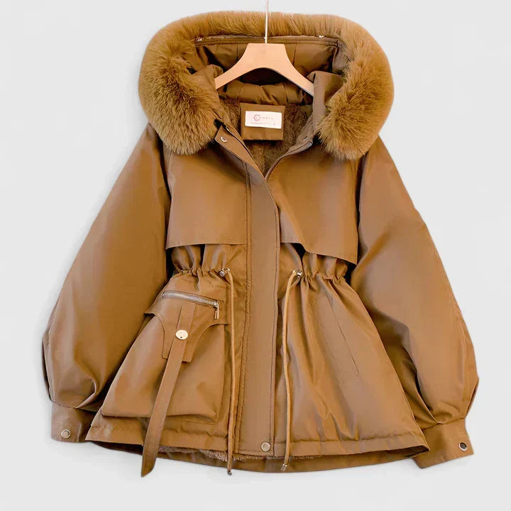 Aya | Womens Padded Winter Jacket | Wind and Water Resistant, Hood or High Collar | Black, Brown, Khaki, White M-3XL