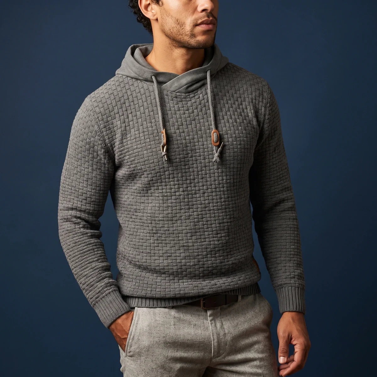 Hadley Waffle Knit Pullover Hoodie