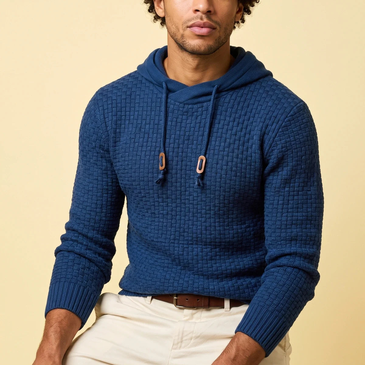 Hadley Waffle Knit Pullover Hoodie
