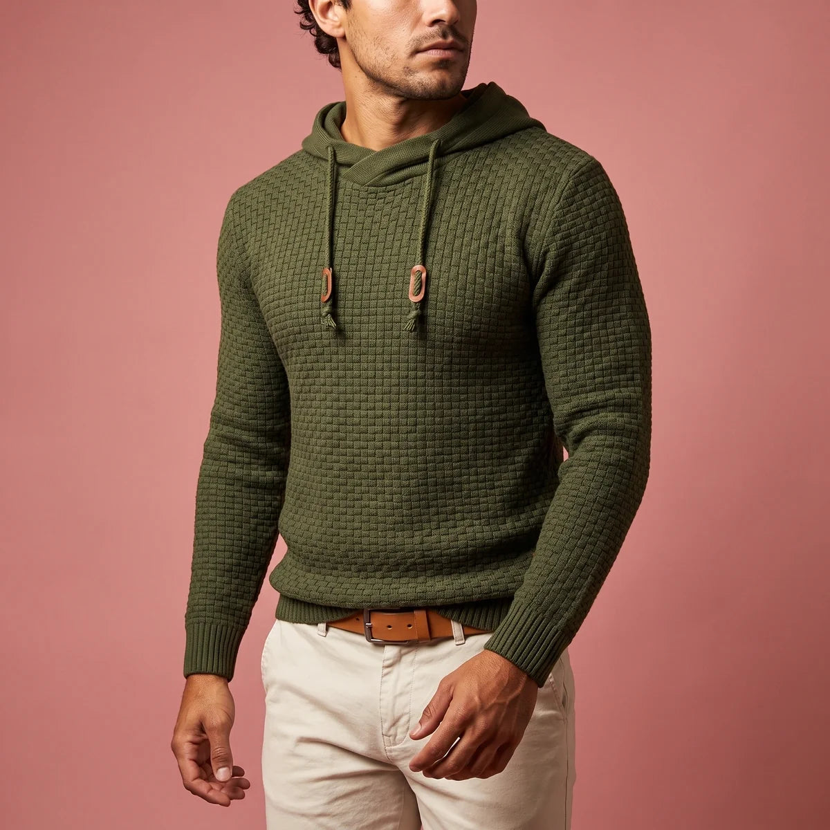 Hadley Waffle Knit Pullover Hoodie