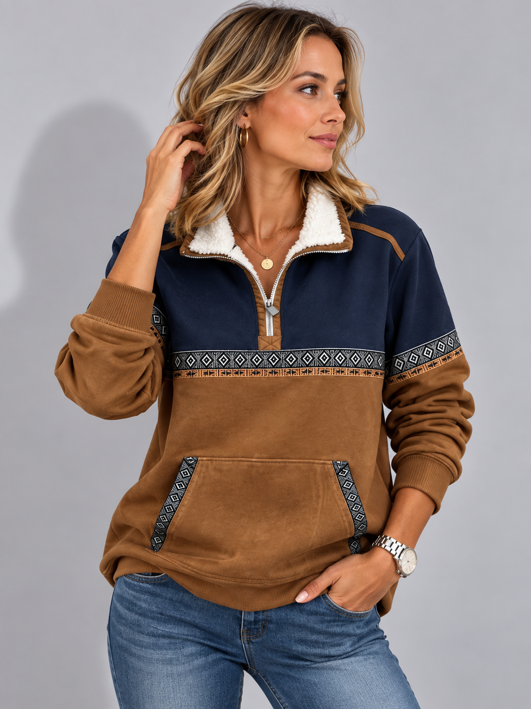 Harmony | Sherpa Fleece Half-Zip Pullover for Women