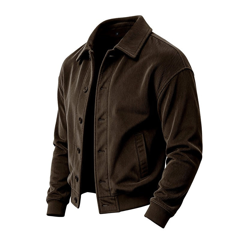 Harold - Men's Slanted-Pocket Corduroy Button-Front Jacket