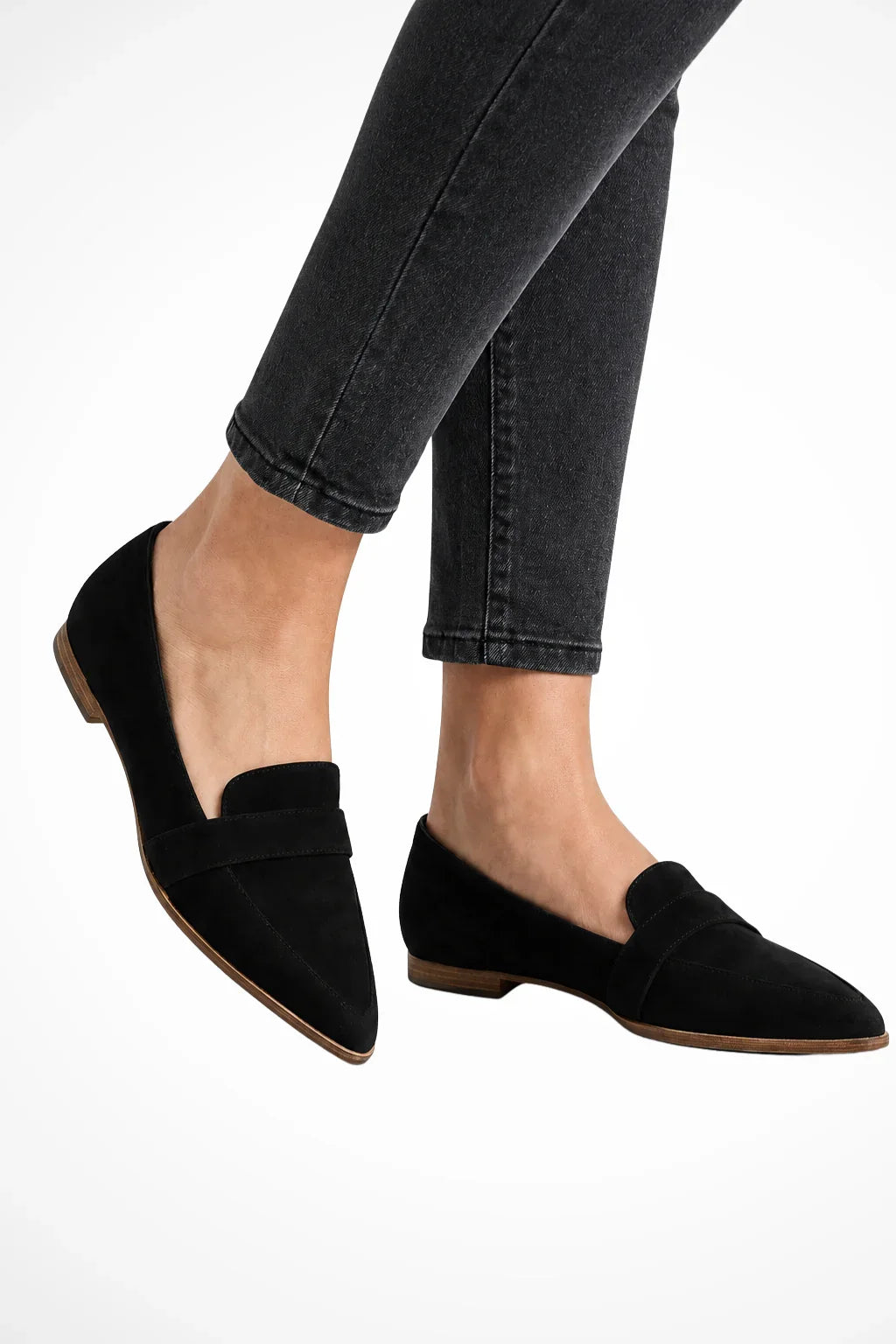 Harriet | Women's Pointed Toe Orthopedic Slip On Loafers with Leather Trim